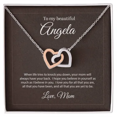 Personalized Heart Necklace And Jewelry Box Interlocking Hearts Necklace