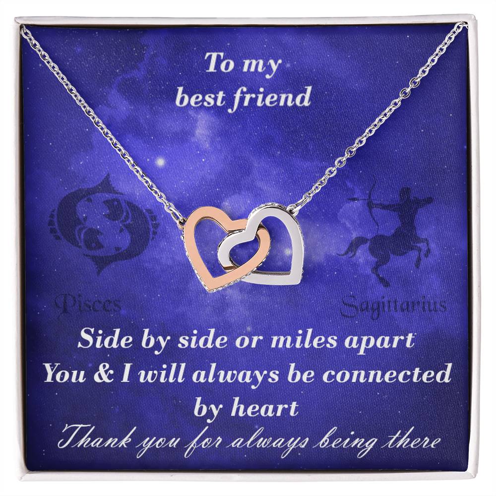 Pisces To Sagittarius Best Friend Interlocked Hearts Necklace Interlocking Hearts Necklace