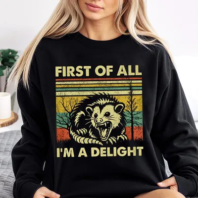 First Of All I'M A Delight Graphic Sweatshirt Unisex Casual Sweatshirt For Men And Women Daily Wear Soft Cotton Top For Summer