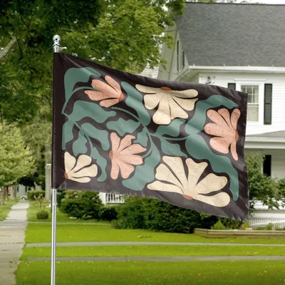Fuck Trump Floral Horizontal House Flag, Political Yard Banner, Subtle Protest Art, Flower Garden Decor Horizontal House Flag