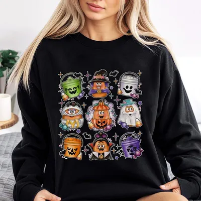 Halloween Chicken Nuggets Sweatshirt – 90s Retro Spooky Nugget Graphic Crewneck