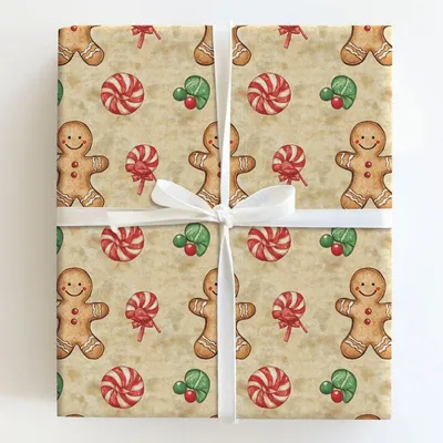 Buttoned Up Bliss - Gift Wrap for Christmas, Holidays Wrapping Paper, Christmas Wrapping Paper