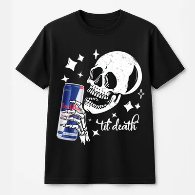 Redbull Til Death Graphic T-Shirt,Bull Energy Drink,Casual Aesthetic Thermal Fabric For Daily Wear