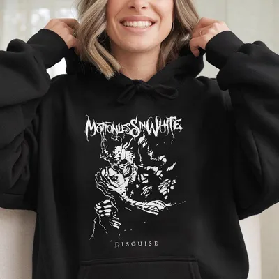 Motionless In White Men S Graphic Hoodie Black Band Hoodie With Risus Artwork Geometric Print Regular Fit Casual Hoodie