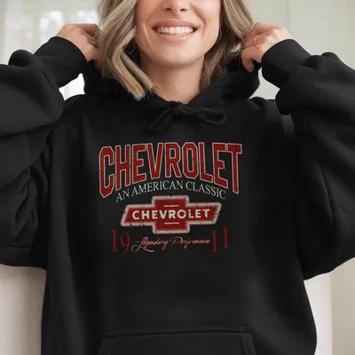 Vintage Chevrolet American Hoodie – 90s Style Unisex Car Lover, Classic Chevy Accessories Hoodie