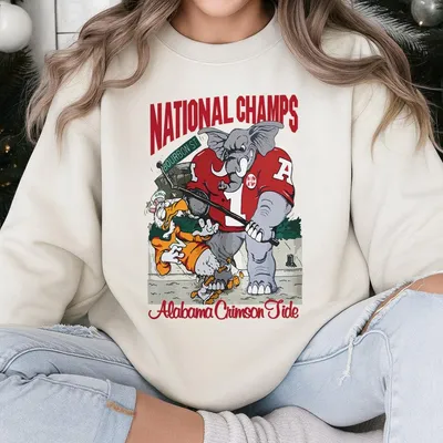 Vintage University Of Alabama Crimson Roll Tide National Champions 1992 Sweatshirt Alabama Crimson Sweatshirt