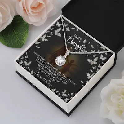 To My Daughter, Love Mum White Gold Necklace