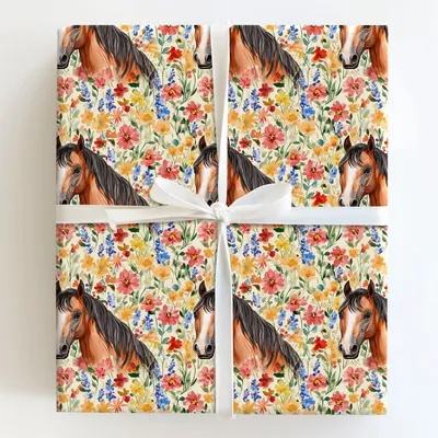 Garden Day with the Thoroughbred - Gift Wrap for Christmas, Holidays Wrapping Paper, Christmas Wrapping Paper