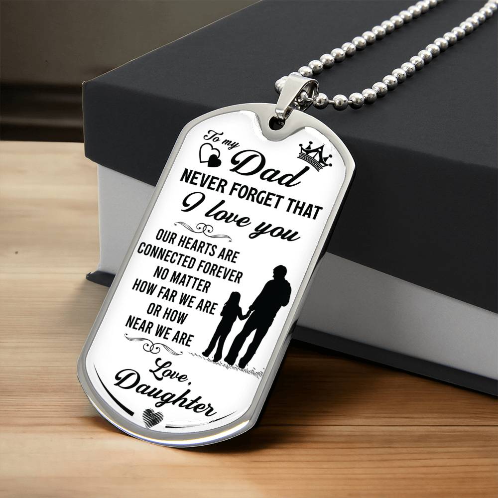 Dog Tag Necklace - Daughter Or Son's Gift To Father, Dad Daddy Papa Father's Day Birthday Jewelry - Army Tag Necklace, Dog Tag
