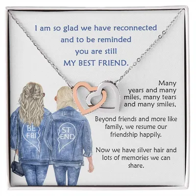 My Best Friend Connected Hearts Necklace Interlocking Hearts Necklace