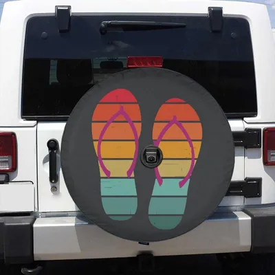 Rainbow Flip Flops Spare Tire Cover With Or Without Camera Hole Spare Tire Cover