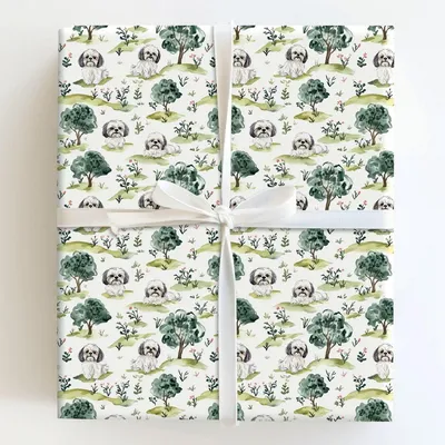 Park Day with the Shih Tzu - Gift Wrap for Christmas, Holidays Wrapping Paper, Christmas Wrapping Paper