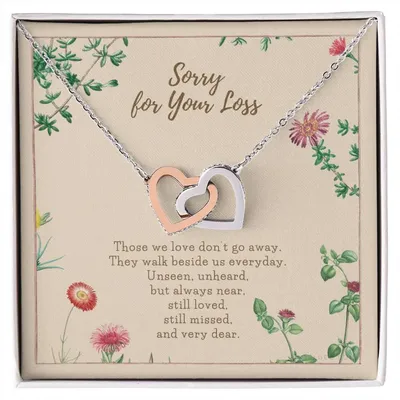 Loss Of Loved One Necklace Loss Of Mother Gift Loss Of Father Gift Sorry For Your Loss Sympathy Gift Sterling Silver Pet Loss Gift Interlocking Hearts Necklace