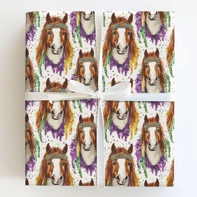 Fleur de Gallop - Gift Wrap for Christmas, Holidays Wrapping Paper, Christmas Wrapping Paper