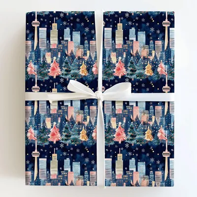 Christmas in Toronto - Gift Wrap for Christmas, Holidays Wrapping Paper, Christmas Wrapping Paper