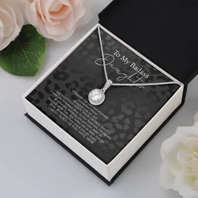 To My Badass Daughter Necklace From Mom, 21st Birthday Daughter Gift - Daughter Gift Necklace, Daughter Birthday Gift, Gift For Daughter, Daughter Jewelry, To My Badass Daughter Love Knot Necklace - Badass Daughter Jewelry