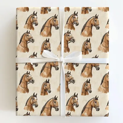 Saddled with Love - Gift Wrap for Christmas, Holidays Wrapping Paper, Christmas Wrapping Paper