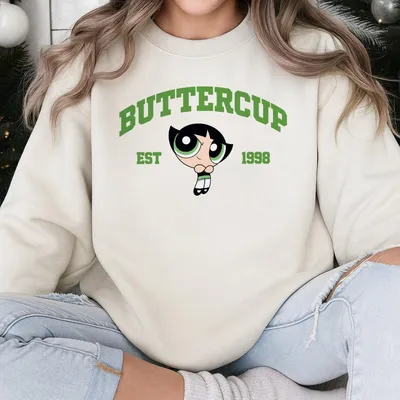Buttercup Sweatshirt, Powerpuff Girls Character Sweatshirt, Cartoon Sweatshirt,Halloween Sweatshirt, Gift For Friends