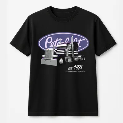 Peterbilt Purple Project T-Shirt Classic Truck Graphic T-Shirt,Retro Menswear,Unisex Summer Outfit