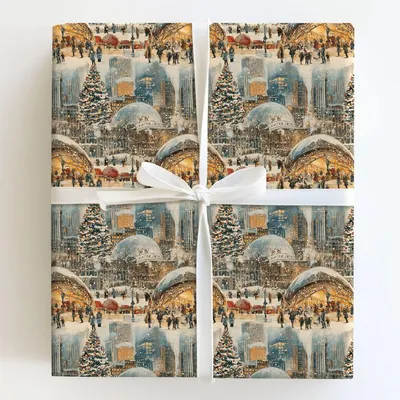 Holiday At Cloud Gate - Gift Wrap for Christmas, Holidays Wrapping Paper, Christmas Wrapping Paper