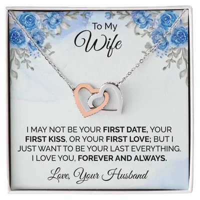 To My Wife Interlocking Hearts Necklace