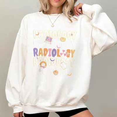 Halloween Radiology Sweatshirt Fall Rad Tech Ray Technologist Sweatshirt Cute Medical Graphic Sweatshirt Women'S Top Breath