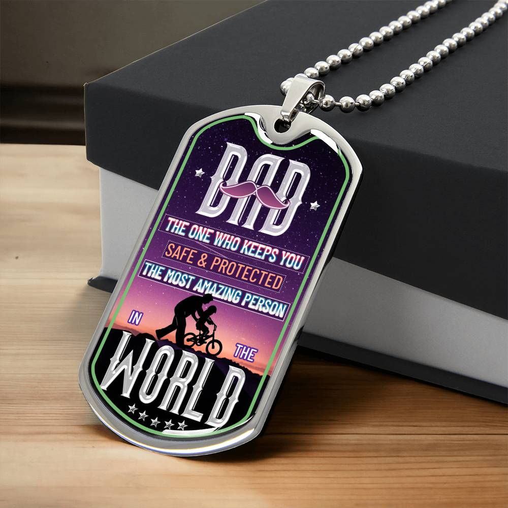 Father's Day Dog Tag Necklace - Army Tag Necklace, Dog Tag