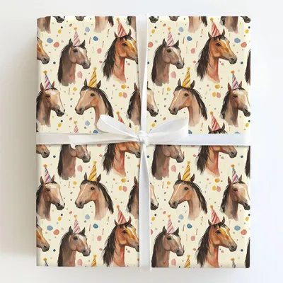 Horsing Around - Gift Wrap for Christmas, Holidays Wrapping Paper, Christmas Wrapping Paper