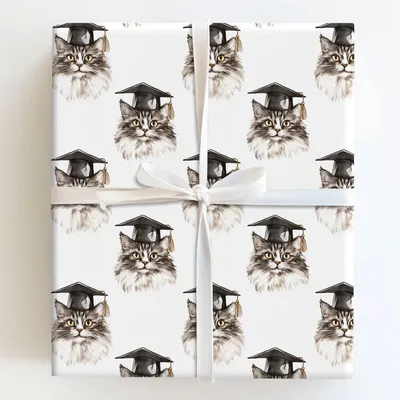 Feline So Accomplished - Gift Wrap for Christmas, Holidays Wrapping Paper, Christmas Wrapping Paper