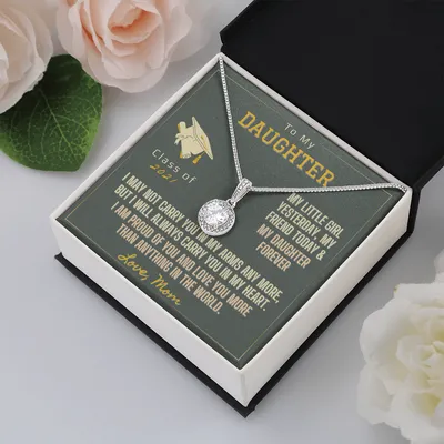 To My Daughter Necklace - Daughter(S) Graduation Necklace - To My Beautiful Daughter Love Knot Necklace, Gift For Daughter From Mom, Daughter's Birthday, Daughter's Graduation, Daughter Jewelry - Daughter Birthday Gift, Daughter Graduation Gift