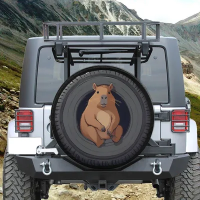 Cute Capybara Spare Tire Cover, Funny Animal Design, Relaxing Nature Wildlife Art For Outdoor And Adventure Lovers Spare Tire Cover