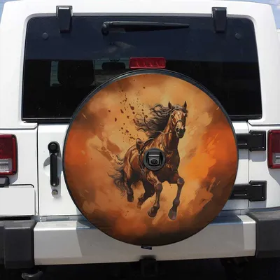 Spare Tire Cover Horse On Fire, Best Gift For Christmas Holiday Spare Tire Cover
