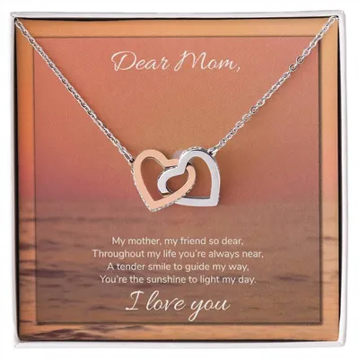 Dear Mom Interlocking Hearts Necklace