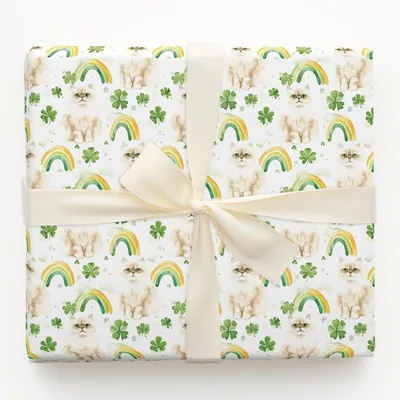 Rainbows with the Persian - Gift Wrap for Christmas, Holidays Wrapping Paper, Christmas Wrapping Paper