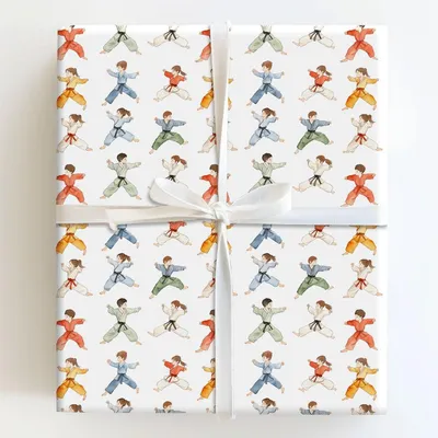 Karate Clash - Gift Wrap for Christmas, Holidays Wrapping Paper, Christmas Wrapping Paper