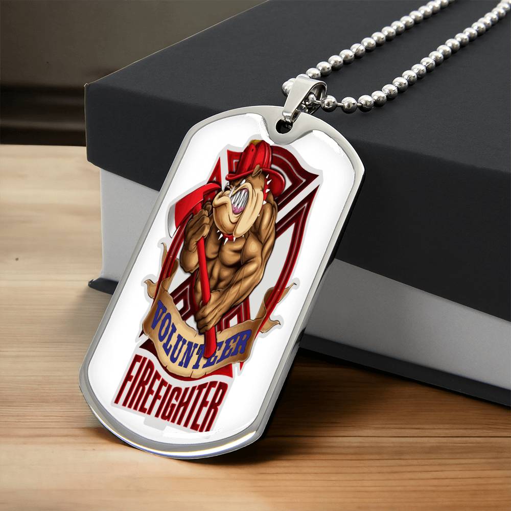 Best Gift For Firefighter Who Is A Pitbull Lover - Army Tag Necklace, Dog Tag