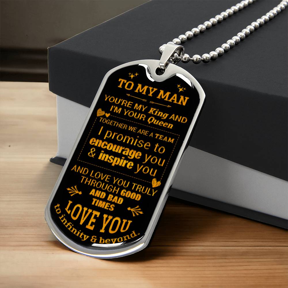 Gift For Your Man - You're My King - Dog Tag - Army Tag Necklace, Dog Tag