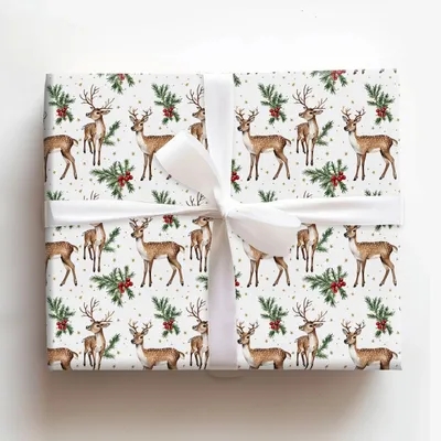 Reindeer Orchard - Gift Wrap for Christmas, Holidays Wrapping Paper, Christmas Wrapping Paper