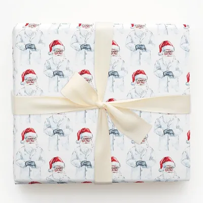 Santa's Lab - Gift Wrap for Christmas, Holidays Wrapping Paper, Christmas Wrapping Paper