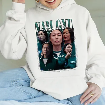 Nam Gyu Player 124 Bootleg Graphic Hoodie Squid Game 3 Inspired Design Vintage Cotton Fabric Classic Summer Outfit