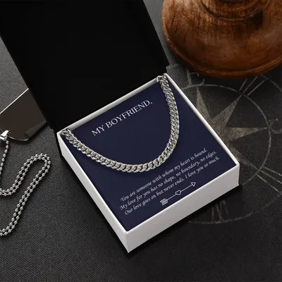 Valentine's Gift For Boyfriend - You Are Someone With Whom My Heart Is Bound Cuban Link Chain