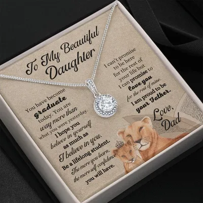 Graduation Gifts for Daughter from Dad, To My Daughter Necklace Gift, Father Daughter Necklace, Daughter Graduation Gift from Dad