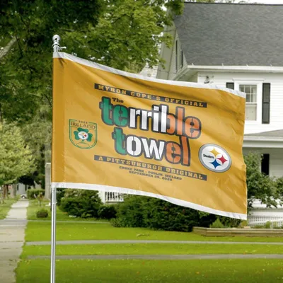 Terrible Towel Ireland 2025 Horizontal House Flag, Pittsburgh Steelers Croke Park Event Banner Horizontal House Flag