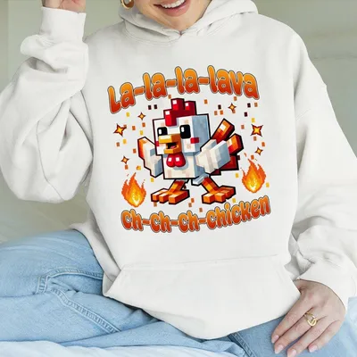 Lava Chicken Youth Hoodie Funny Minecraft Inspired Gamer Hoodie For Boys Cute Riding Chicken Graphic Hoodie