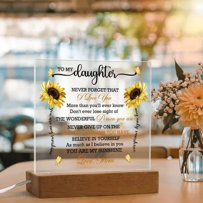 HeartWork - Daughter You Are My Sunshine - Acrylic Square Plaque
