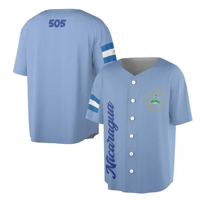 Nicaragua 505 Baseball Jersey, Central America Flag Baseball Jersey, Nicaraguan Pride Merch, Country Code Fan Apparel
