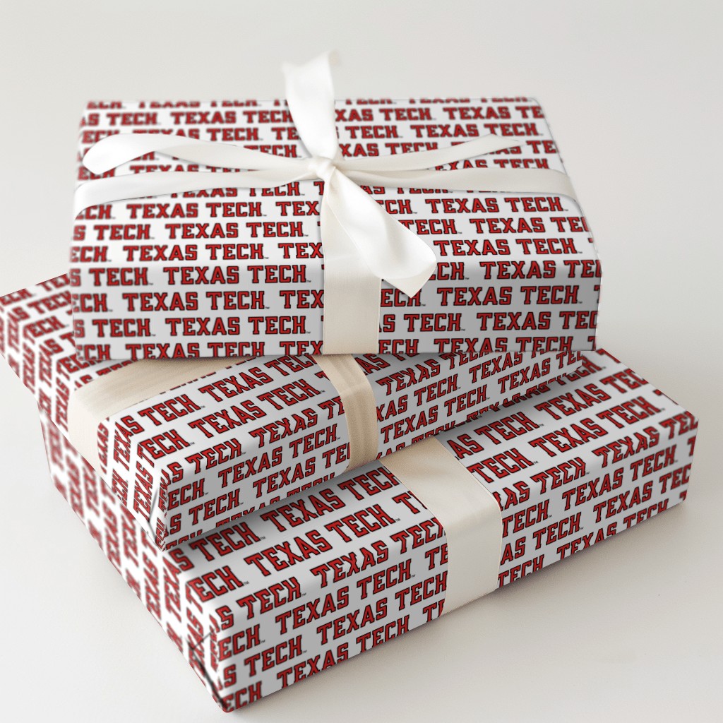 Texas Repeating Vector TEXAS TECH Repeating Text Pattern Gift Wrap Paper | Printsyde