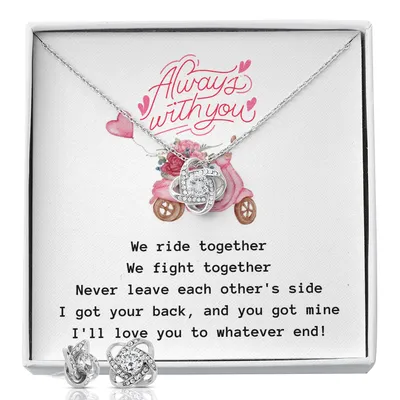 Always With You - Love Knot Earring & Necklace Set