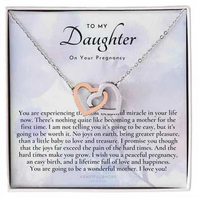 Pregnancy Gift For Daughter Baby Shower Gift Mom To Be Gift Expecting Mom Gift Pregnant Daughter Gift From Mom Interlocking Hearts Necklace