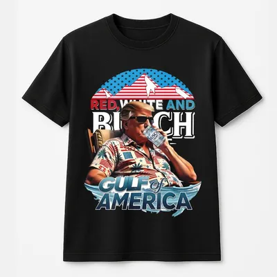 Busch Light Trump Gulf Of America T-Shirt, Maga T-Shirt, 4th Of July Independence Day, Funny Trump T-Shirt Casual Top Gifts